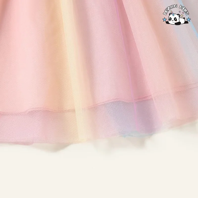 LEZONKIDS - 2024 spring and summer sleeveless girls dress Striped Colorful Casual Dresses For Girls Kids